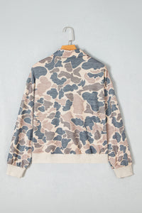 KaleaBoutique Multicolour Casual Camouflage Collar Pullover Sweatshirt