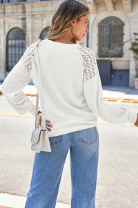 KaleaBoutique Beautiful Stunning Lace Long Sleeve Textured Pullover - KaleaBoutique.com
