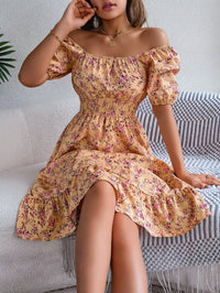 Floral Print Square Collar Dress Summer Fashion Ruffles Dresses Women's Clothing - KaleaBoutique.com