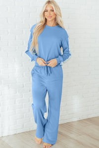 KaleaBoutique Comfortable Floral Patchwork Drop Shoulder Pullover and Sweatpants Lounge Set - KaleaBoutique.com