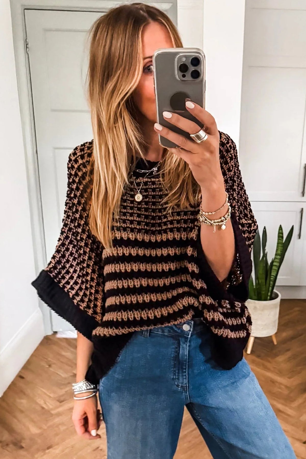 KaleaBoutique Stylish 3/4 Draped Sleeve Slouchy Sweater - KaleaBoutique.com