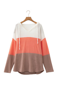 KaleaBoutique Stylish Ribbed Colorblock Hooded Pullover Long Sleeve Top - KaleaBoutique.com
