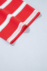 KaleaBoutique Stylish Striped Bow Tie Hollowed Back 7/8 Sleeve Casual T-Shirt - KaleaBoutique.com