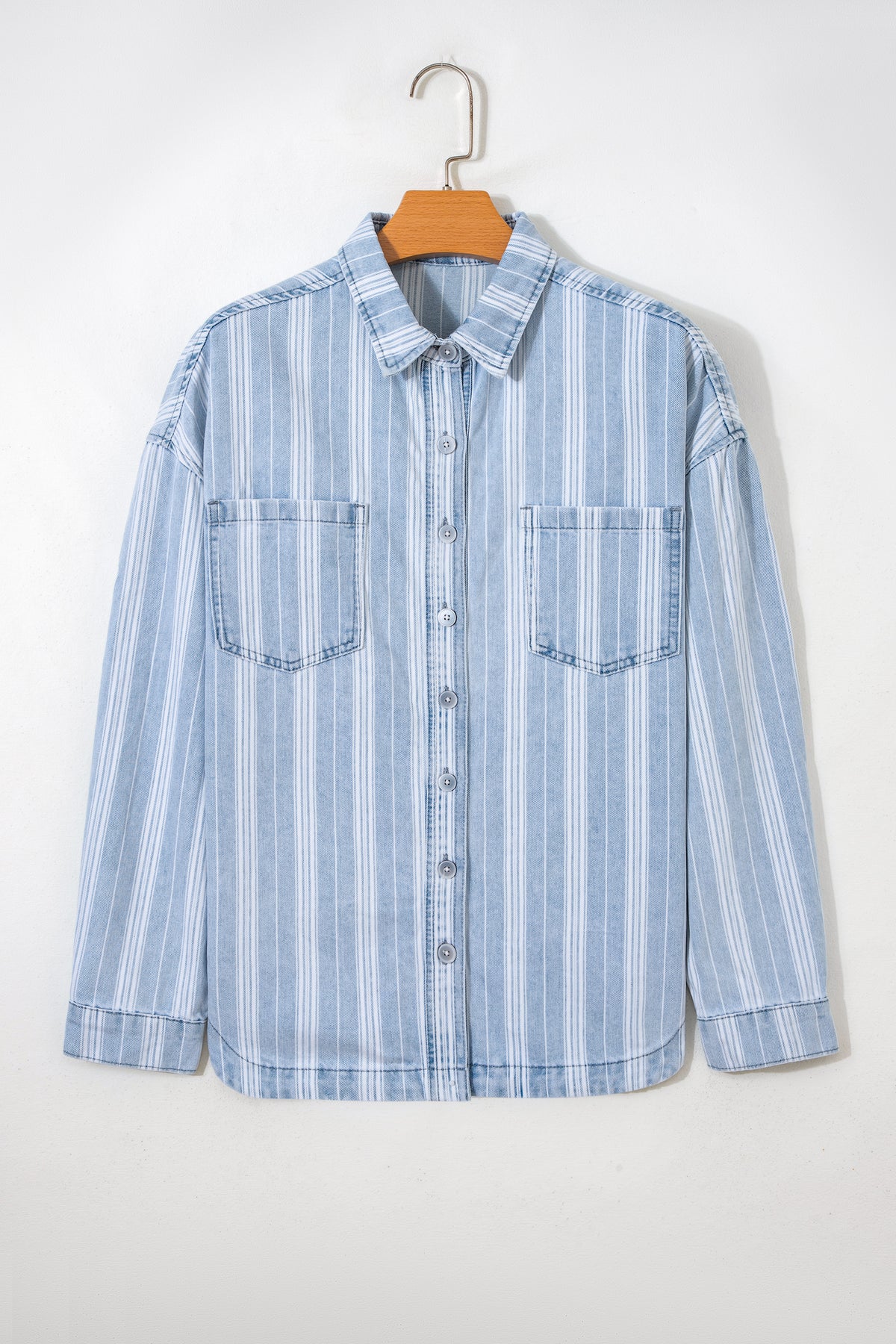 Boyfriend Chest Pocket Classic Denim Shacket - KaleaBoutique.com