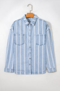 Boyfriend Chest Pocket Classic Denim Shacket - KaleaBoutique.com
