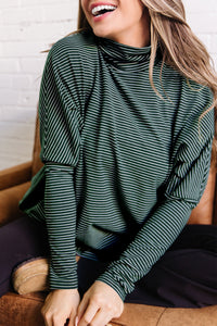 KaleaBoutique Comfortable High Neck Dropped Shoulder Long Sleeve Casual Top - KaleaBoutique.com