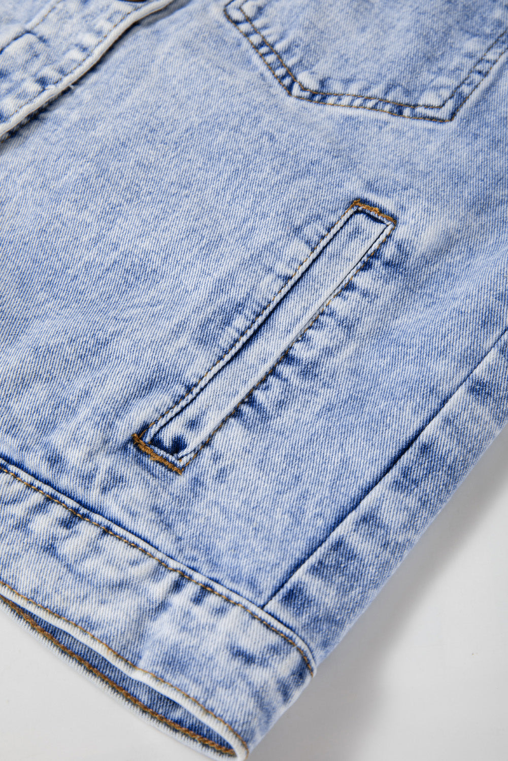 KaleaBoutque Stylish Vintage Washed Flap Pockets Denim Jacket - KaleaBoutique.com