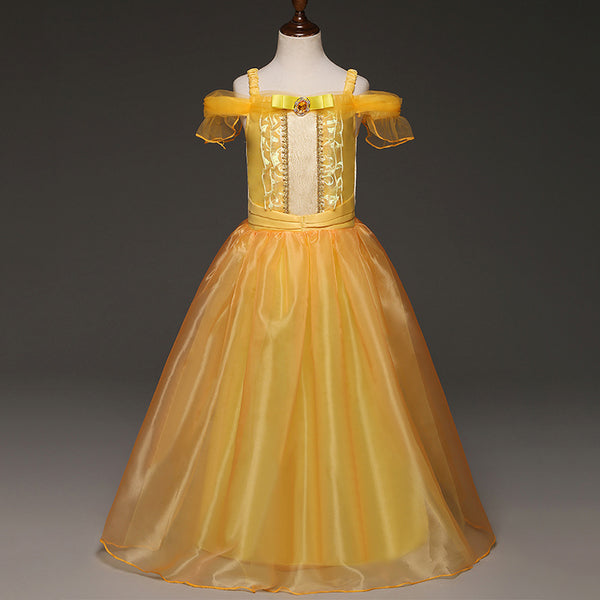 Princess Dress Inserted Beads Bright Silk Performance Dress - KaleaBoutique.com