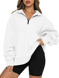 Women's Half-Zip Drop-Shoulder Pullover Sweatshirt - KaleaBoutique.com