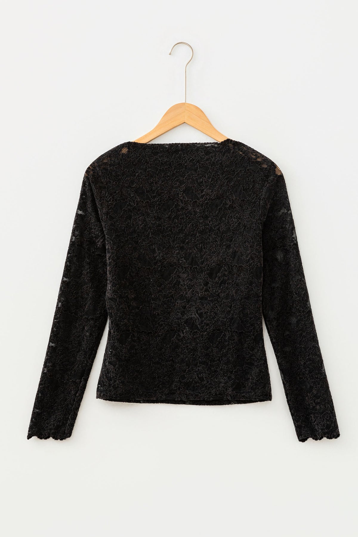 KaleaBoutique Stylish Elegant Stand Neck Lace Long Sleeve Top - KaleaBoutique.com