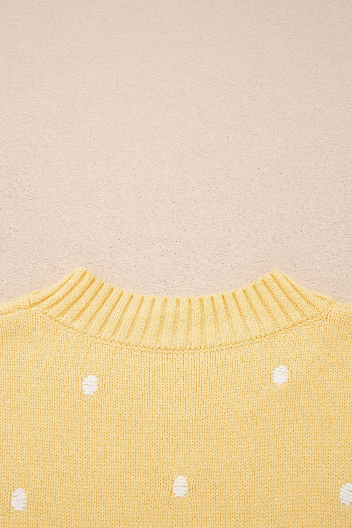 KaleaBoutique Comfortable Elegant Polka Dot Bubble Short Sleeve Sweater - KaleaBoutique.com