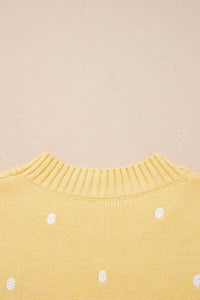 KaleaBoutique Comfortable Elegant Polka Dot Bubble Short Sleeve Sweater - KaleaBoutique.com