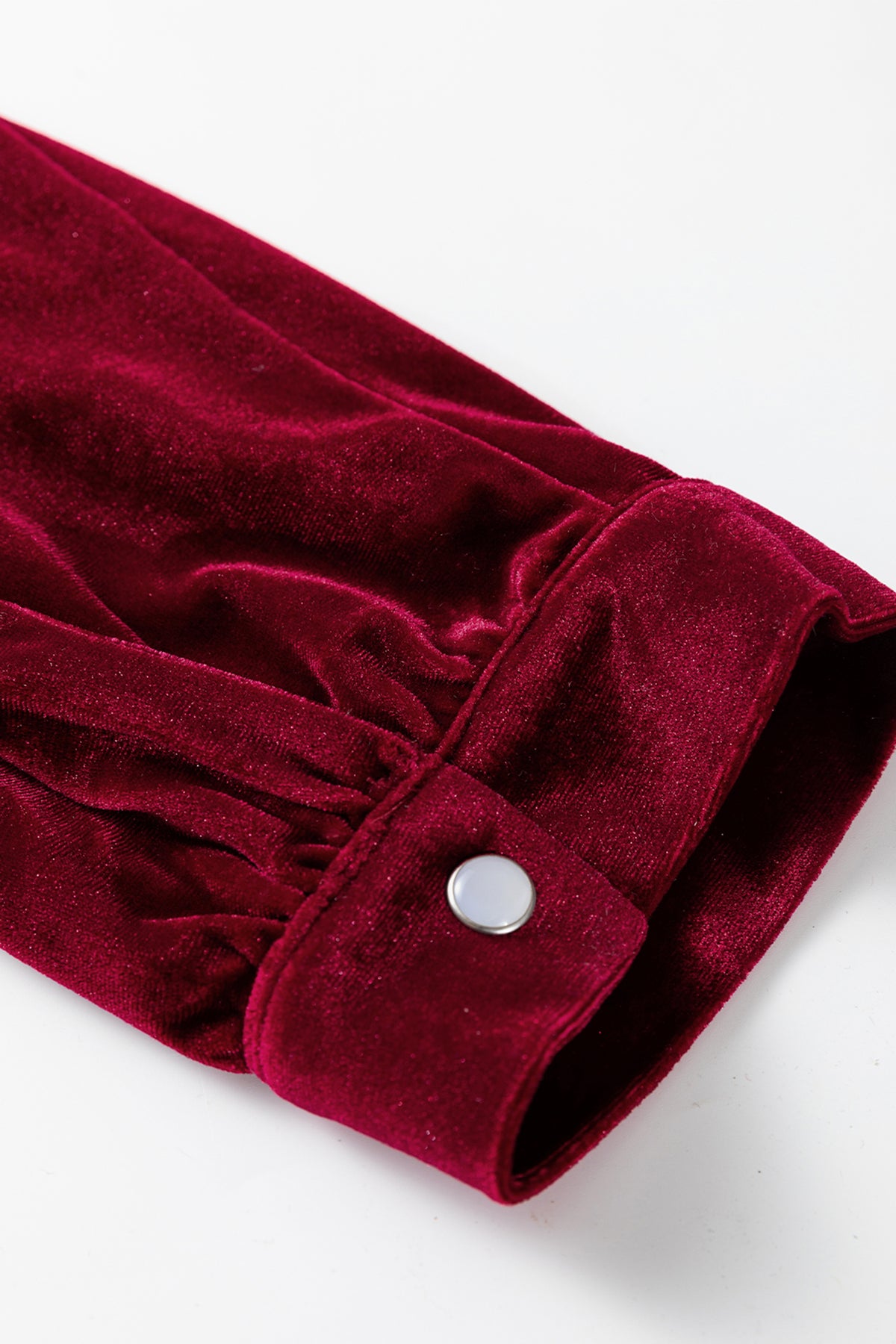 KaleaBoutique Stylish Asymmetric Button Keyhole Neck Long Sleeve Velvet Blouse - KaleaBoutique.com