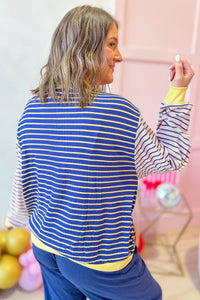 KaleaBoutique Stylish Contrast Long Sleeve Crew Neck Pullover Top - KaleaBoutique.com