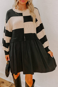 KaleaBoutique Stylish Two in One Knitted Top High Waist Splicing Hem Sweater Dress - KaleaBoutique.com