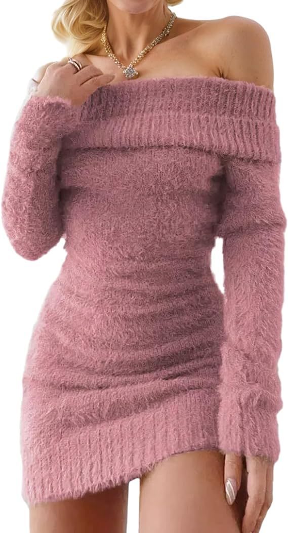 Women's Skinny Sheath Long Sleeve Sweater Dress - KaleaBoutique.com