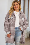 KaleaBoutique Plus Size Macrame Plaid Coat - KaleaBoutique.com