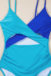 KaleaBoutique Beautiful Crossover Colorblock Cutout One Piece Swimsuit - KaleaBoutique.com