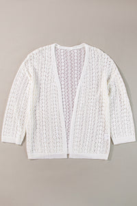 KaleaBoutique Stylish Hollow Out Knit Drop Shoulder Cardigan - KaleaBoutique.com