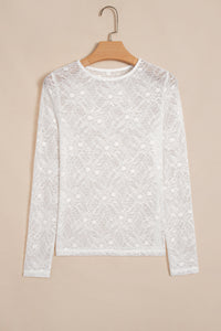 KaleaBoutique Comfortable Long Sleeve Sheer Mesh Lace Top - KaleaBoutique.com