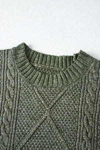 KaleaBoutique Comfortable Cable Knit Drop Shoulder Loose Fit Sweater Dress - KaleaBoutique.com