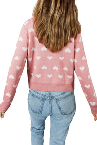 KaleaBoutique Comfortable Heart Pattern Button Front Cardigan Sweater - KaleaBoutique.com
