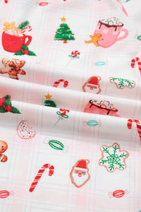 KaleaBoutique Stylish Christmas Spirit Cute Holiday Print Short Sleeve Shirt and Pants 2pcs Pajama Set - KaleaBoutique.com