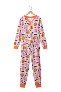 KaleaBoutique Stylish Halloween Pumpkin Print Long Sleeve Home Wear Lounge Set - KaleaBoutique.com