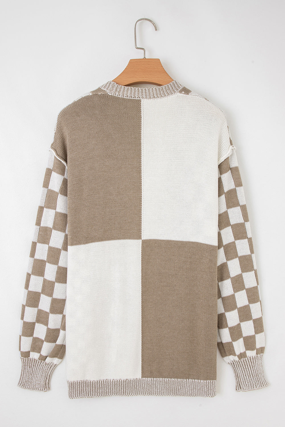 KaleaBoutique Stylish Checkered Open Front Drop Shoulder Cardigan - KaleaBoutique.com
