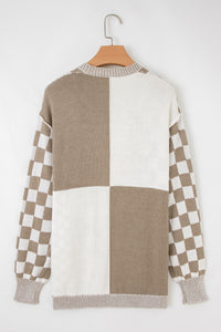 KaleaBoutique Stylish Checkered Open Front Drop Shoulder Cardigan - KaleaBoutique.com