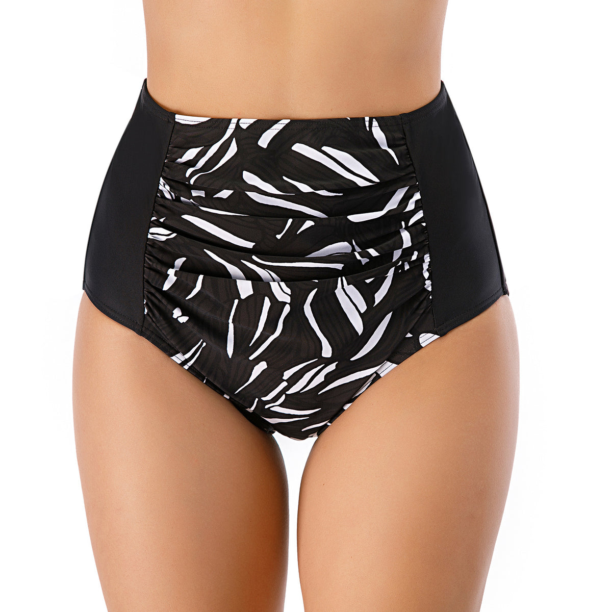 Women's High-Waist Ruched-Front Swim Briefs - KaleaBoutique.com