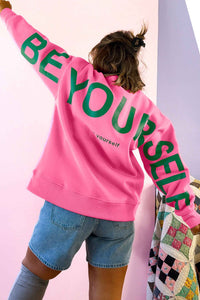 KaleaBoutique Stylish Slogan Print Round Neck Long Sleeve Sweatshirt - KaleaBoutique.com