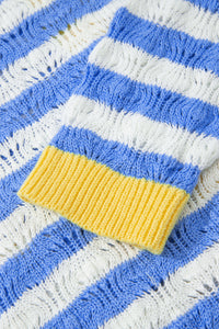 KaleaBoutique Comfortable Striped Colorblock Button Front Long Sleeve Loose Fit Knit Cardigan - KaleaBoutique.com