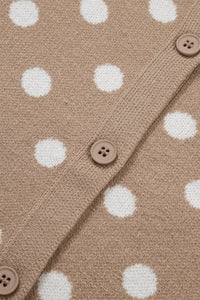 KaleaBoutique Comfortable Polka Dot Short Sleeve Button Down Sweater Cardigan - KaleaBoutique.com