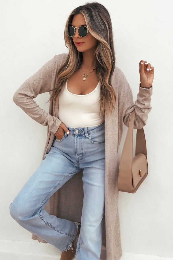 KaleaBoutique Stylish Solid Color Long Sleeve Casual Tunic Shift Cardigan - KaleaBoutique.com