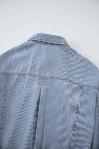 Washed Oversize Pocketed Denim Jacket - KaleaBoutique.com