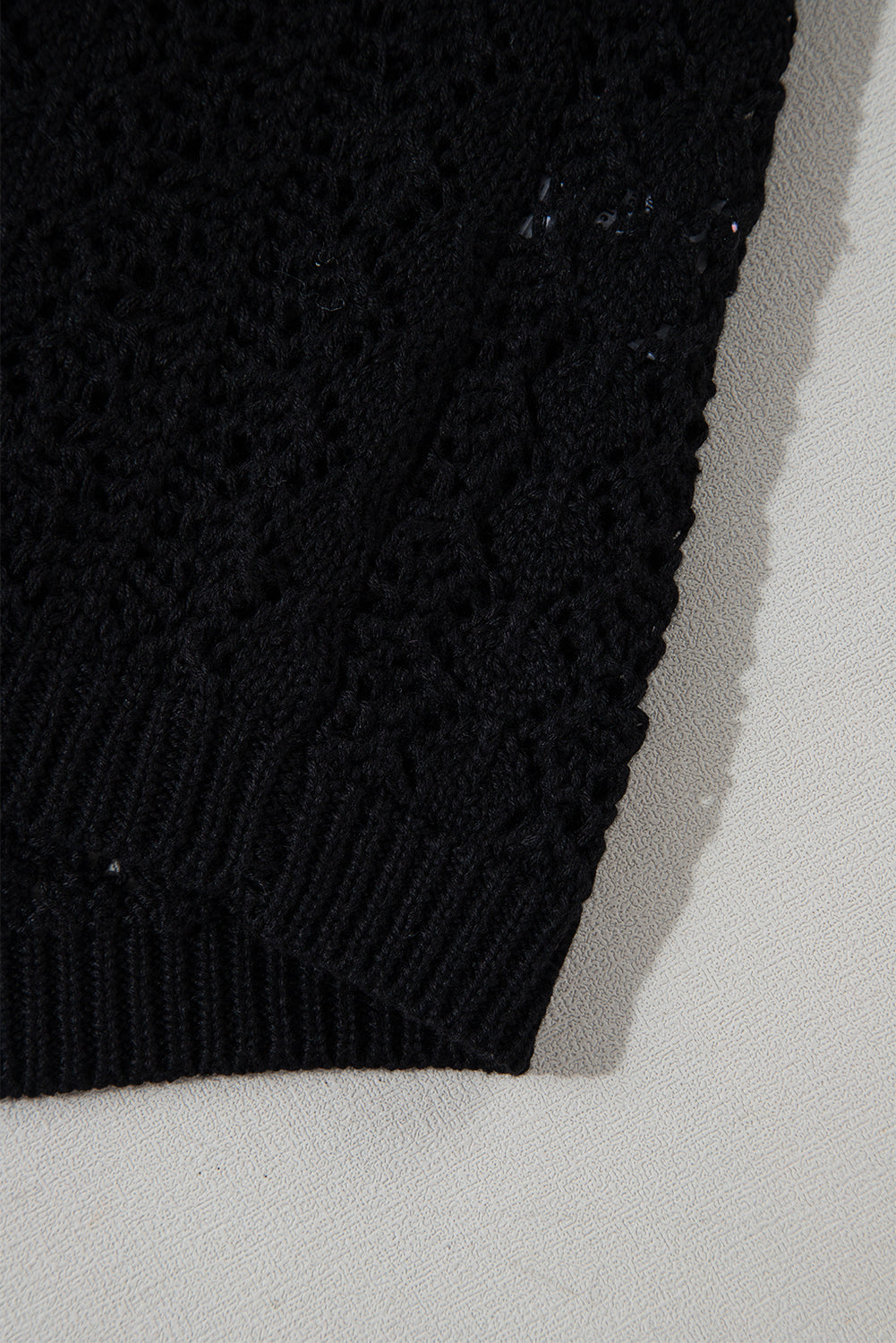 Hollow Out Knit Drop Shoulder Open Front Cardigan - KaleaBoutique.com