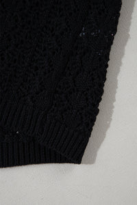 Hollow Out Knit Drop Shoulder Open Front Cardigan - KaleaBoutique.com