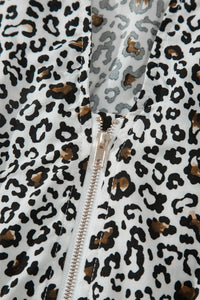 KaleaBoutique Stylish Leopard Zip Front V Neck Cinched Waist Sleeveless Maxi Dress - KaleaBoutique.com