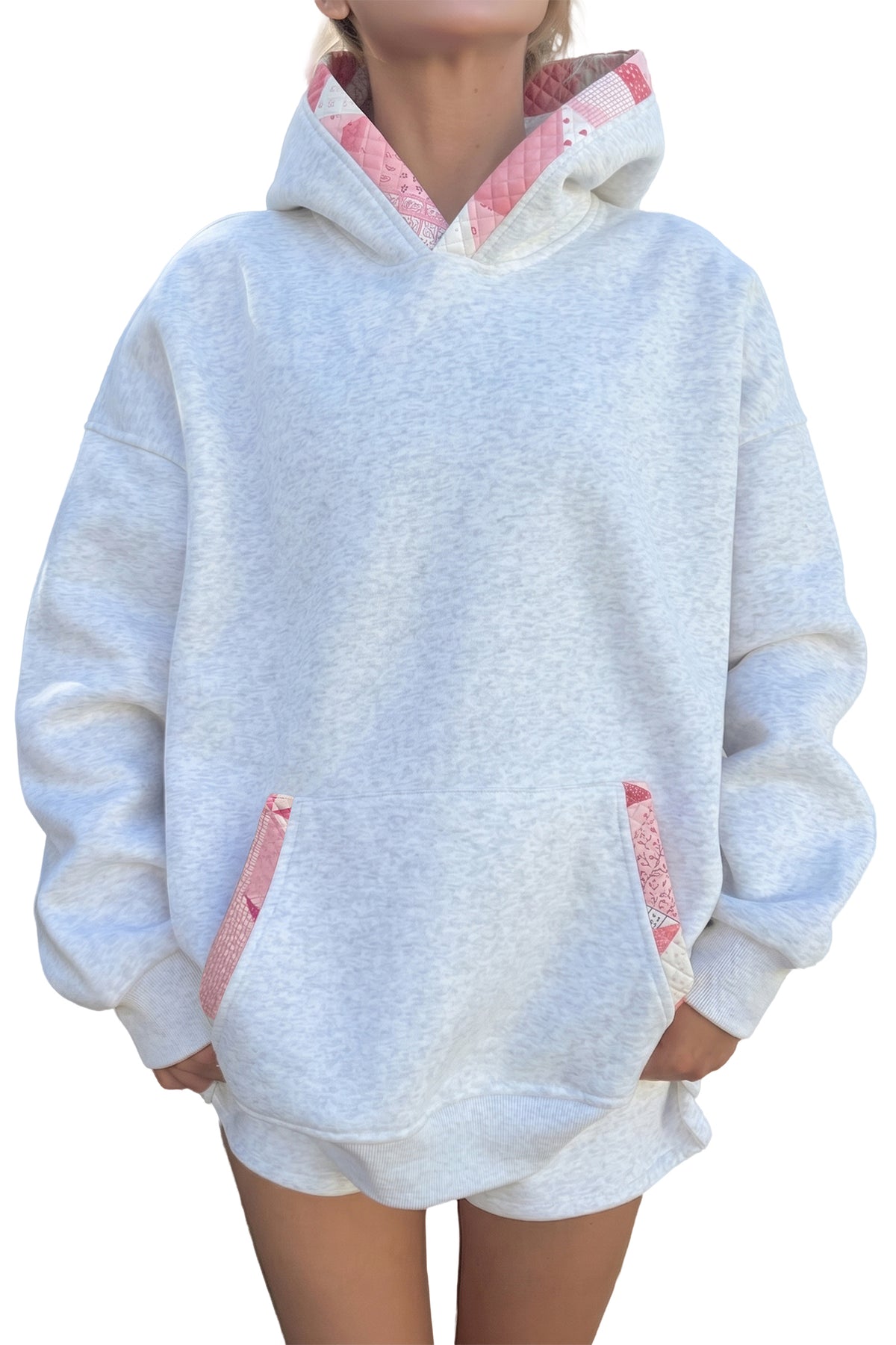 KaleaBoutique Comfortable Contrast Patchwork Oversized Hoodie - KaleaBoutique.com
