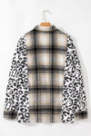 KaleaBoutique Plus Size Plaid Leopard Printed Patchwork Button Up Shacket - KaleaBoutique.com