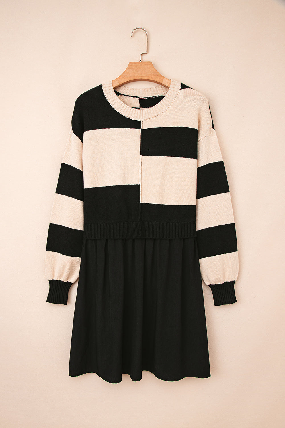 KaleaBoutique Stylish Two in One Knitted Top High Waist Splicing Hem Sweater Dress - KaleaBoutique.com