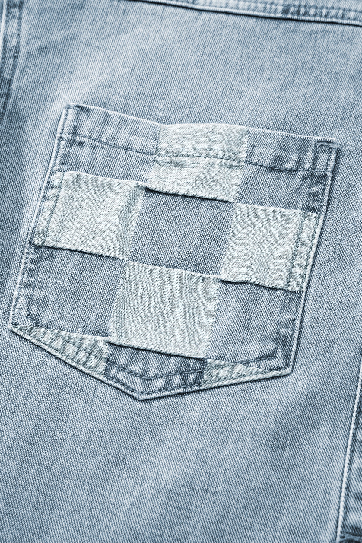 Denim Checkered Pattern Patchwork Womens Casual Jacket - KaleaBoutique.com