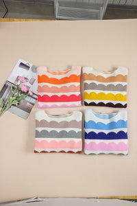 KaleaBoutique Stylish Wave Striped Balloon Sleeve Drop Shoulder Sweater - KaleaBoutique.com
