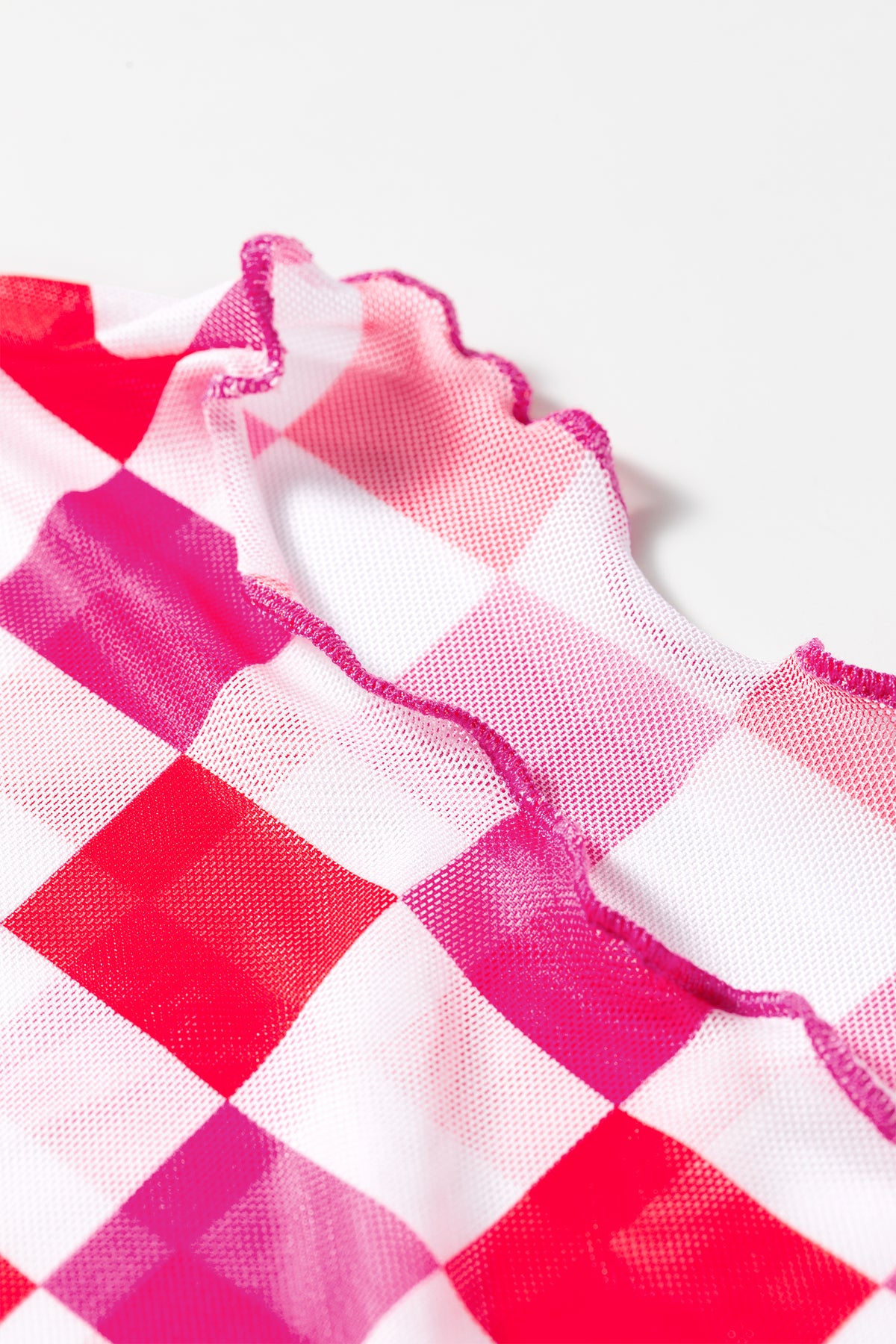 KaleaBoutique Stylish Plaid Mesh Sheer Long Sleeve Top - KaleaBoutique.com