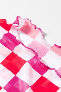 KaleaBoutique Stylish Plaid Mesh Sheer Long Sleeve Top - KaleaBoutique.com