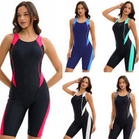 Women Colorblock Scoop-Neck One-Piece Swimsuit with Shorts - KaleaBoutique.com