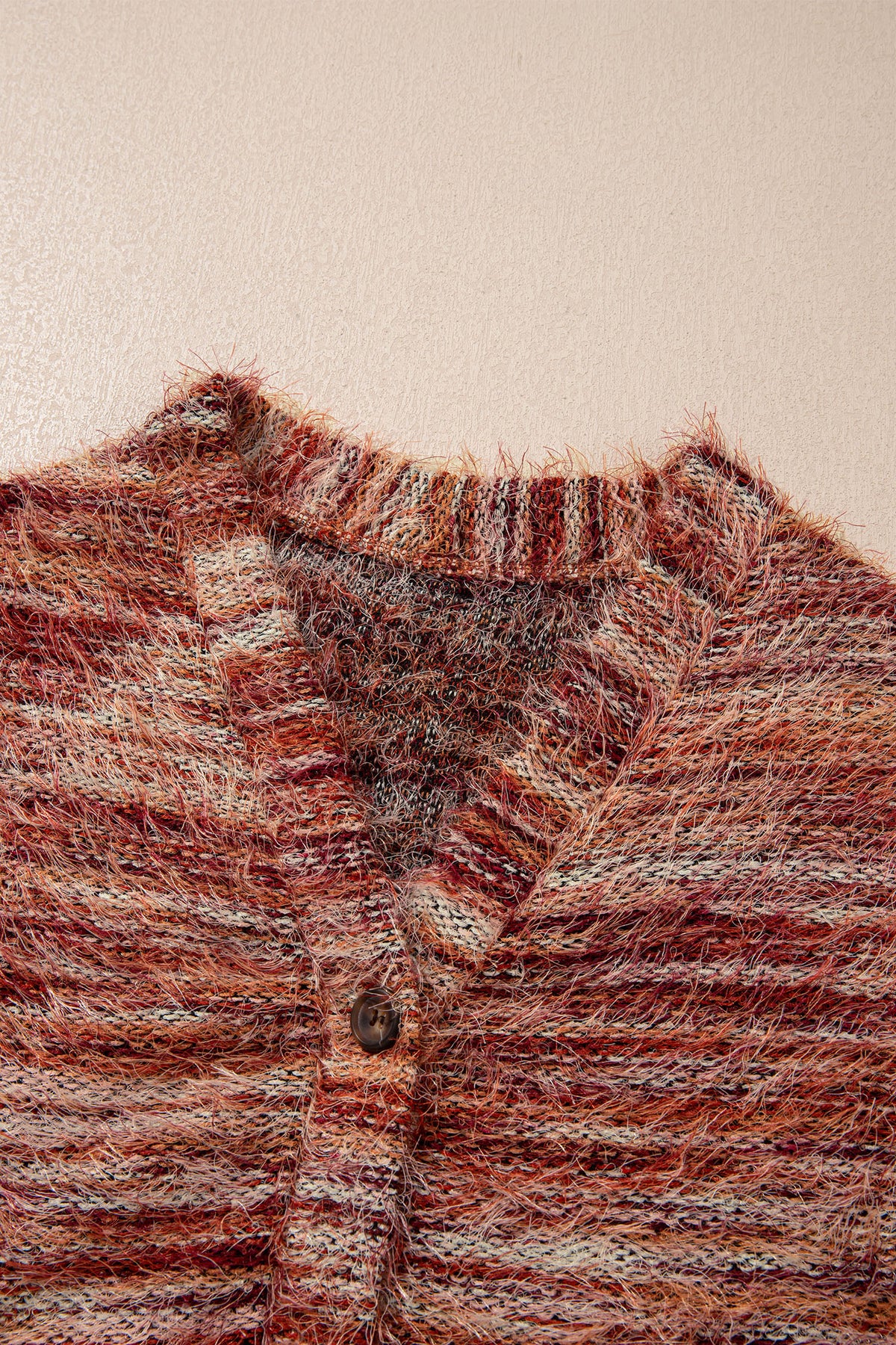 KaleaBoutique Stylish Fuzzy Striped Button Front Cardigan Sweater - KaleaBoutique.com