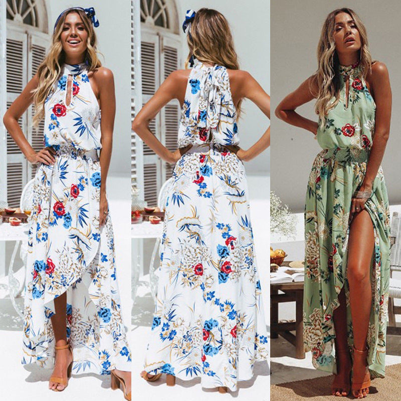 Beach Flowers Print Dress Bohemian Style Long Dress Summer - KaleaBoutique.com