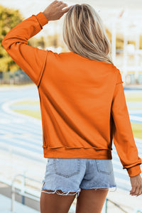 Orange SPOOKY & BOO Reversible Mock Neck Halloween Sweatshirt - KaleaBoutique.com